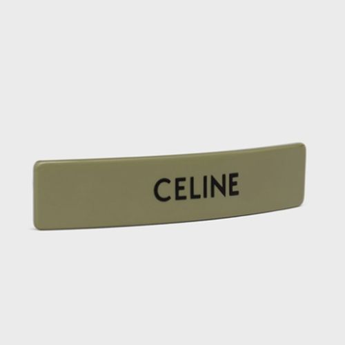 Kẹp Tóc Celine Monochroms Hair Clip In Acetate And Steel Kaki / Black Màu Xanh Kaki-3