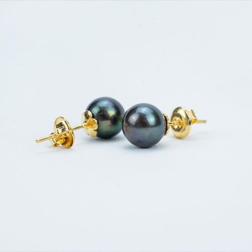 Khuyên Tai Minh Hà Pearl Jewelry  Ngọc Trai, Vàng 18k - Màu Xanh Ngọc