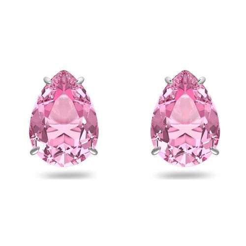 Khuyên Tai Swarovski Gema Stud Earringsdrop Cut, Pink, Rhodium Plated 5614455 Màu Hồng