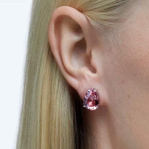 Khuyên Tai Swarovski Gema Stud Earringsdrop Cut, Pink, Rhodium Plated 5614455 Màu Hồng-5