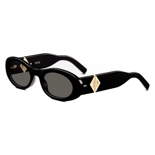 Kính Mát Dior Diamond R11 10A0 Black Rounded Sunglasses Màu Đen