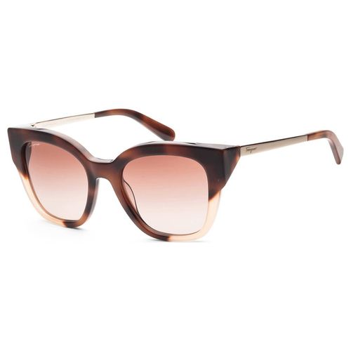 Kính Mát Salvatore Ferragamo Women Fashion 53mm Beige Havana Sunglasses SF856S-5320222 Phối Màu