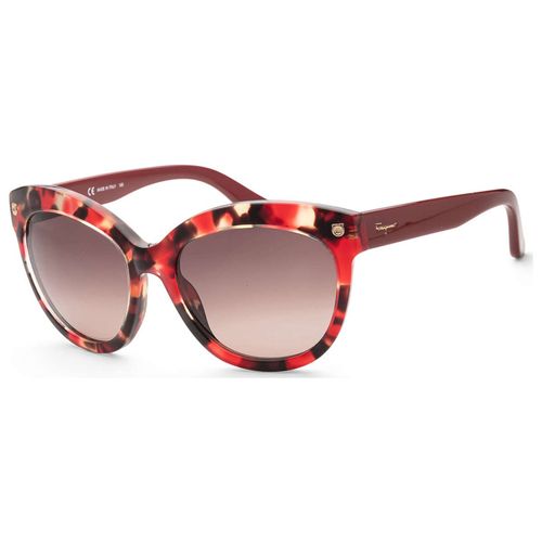 Kính Mát Salvatore Ferragamo Women Fashion 55mm Red Tortoise Sunglasses SF675S-609 Phối Màu