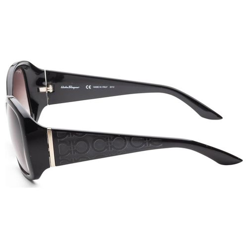 Kính Mát Salvatore Ferragamo Women Fashion 58mm Shiny Black Sunglasses SF722S-5817001 Màu Đen-1