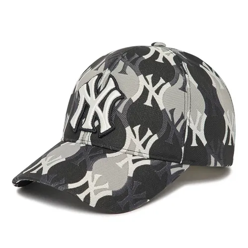 Mũ nón Đen xám 100% Cotton Hàn Quốc - Mũ MLB Argyle Monogram Structure Ball Cap New York Yankees 3ACPM222N-50BKS Màu Đen Xám - Vua Hàng Hiệu