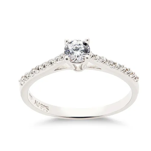 Trang sức Bạc Vàng 585, đá cucbic zirconia - Nhẫn Huy Thanh Jewelry NDINO 198 - 14K - Đá Cubic Zirconia Màu Bạc - Vua Hàng Hiệu