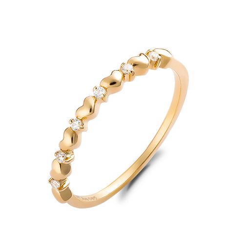 Nhẫn Huy Thanh Jewelry NLF 409 - 14K - Đá Cubic Zirconia Màu Vàng Gold-1