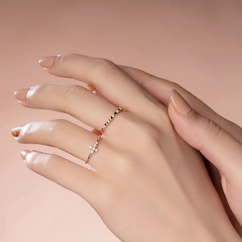 Nhẫn Huy Thanh Jewelry NLF 409 - 14K - Đá Cubic Zirconia Màu Vàng Gold-3
