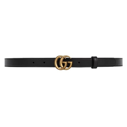 Thắt Lưng Gucci Leather Belt With Double G Buckle Màu Đen Size 75-1