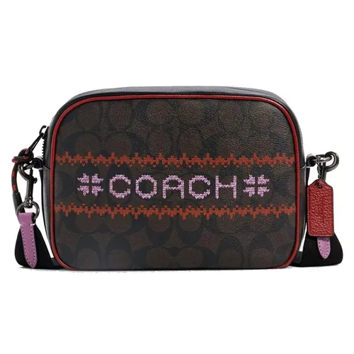 Túi Đeo Chéo Coach Dempsey Camera Bag In Signature Canvas With Fair Isle Graphic C1541 Màu Nâu Đen