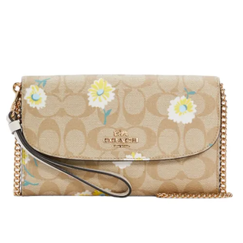 Túi Đeo Chéo Coach Gemma Clutch Crossbody In Signature Canvas With Daisy Print C3052 Màu Be