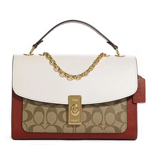Coach - Túi Đeo Chéo Coach Lane Shoulder Bag In Colorblock Signature Canvas C8207 Màu Nâu Trắng - Vua Hàng Hiệu
