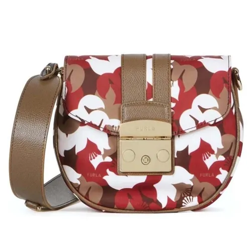 Túi Đeo Chéo Furla Metropolis Mini Crossbody Round Toni Fango Phối Màu - Túi xách - Vua Hàng Hiệu
