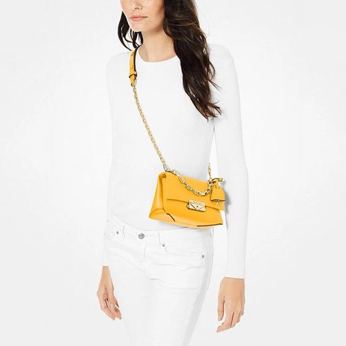 Túi Đeo Chéo Michael Kors MK Cece Leather Crossbody Bag In Yellow Màu Vàng-3