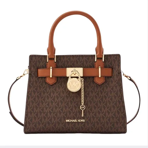 Túi Đeo Chéo Michael Kors MK Monogram Casual Style Canvas 35F1GHMS1B200 Màu Nâu Size 24