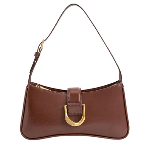 Túi Đeo Vai Nữ Charles & Keith CNK Gabine Curved Shoulder Bag Chocolate CK2-20270913 Màu Nâu