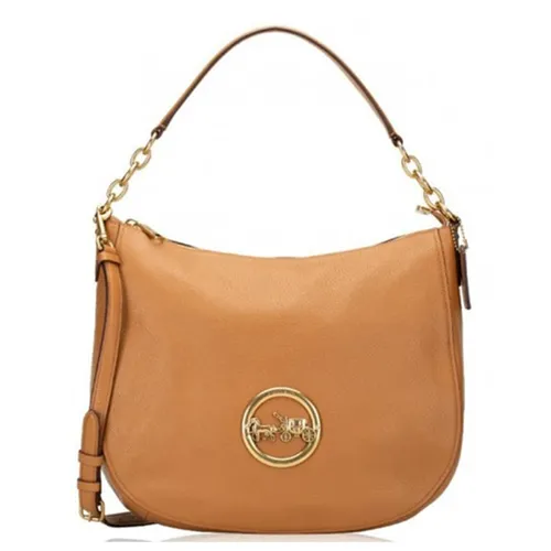 Túi Đeo Vai Coach Elle Hobo Pabbled Leather Light Saddle Màu Nâu - Túi xách - Vua Hàng Hiệu