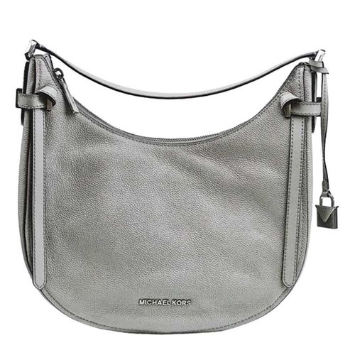Túi Đeo Vai Michael Kors Cassie Hobo Crescent Leather Shoulder Handbag Pearl Grey Màu Xám