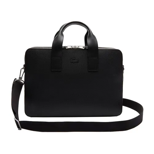 Túi xách - Túi Xách Đựng Máy Tính Lacoste Men's Chantaco Matte Piqué Leather Computer Bag NH2921CE Màu Đen - Vua Hàng Hiệu