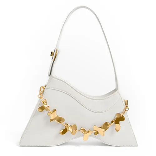 Túi Xách Nữ Charles & Keith CNK Verity Chain-Link Sculptural Bag White 20671428 Màu Trắng