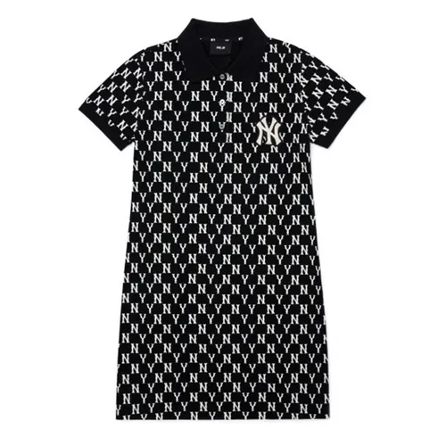 Váy Polo MLB Monogram Collar One Piece 3FOPM0223-50BKS Màu Đen Size S