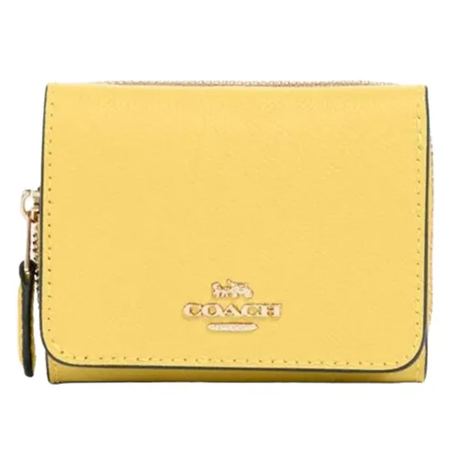 Ví Coach Crossgrain Leather Small Trifold Wallet in Retro Yellow 37968 Màu Vàng - Túi xách - Vua Hàng Hiệu