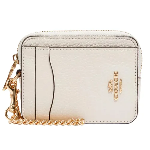 Túi xách - Ví Nữ Coach Zip Card Case 6303 Màu Trắng - Vua Hàng Hiệu