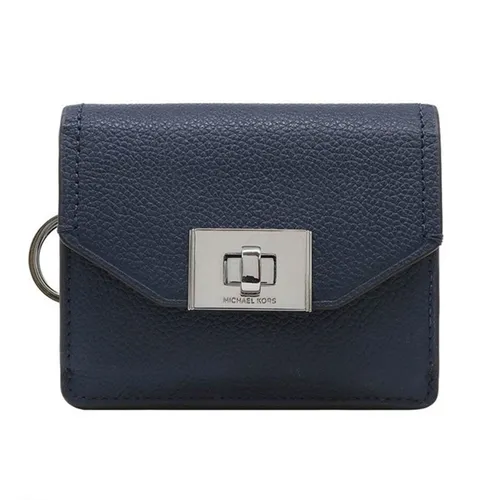 Ví Michael Kors MK Cassie Card Case ID Key Holder Màu Xanh Navy