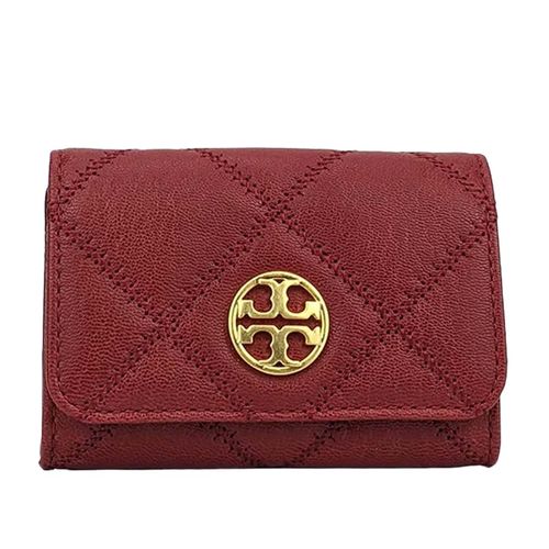 Ví Tory Burch Willa Quilted Leather Card Case Redstone 87866 Màu Đỏ