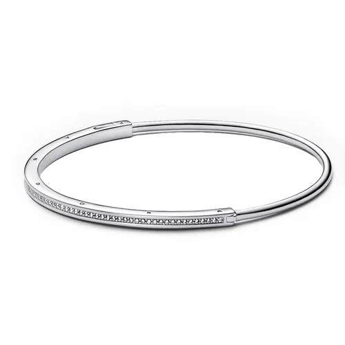 Vòng Đeo Tay Pandora Logo Pandora Phối Đá Cubic Zirconia 592313C01 Màu Bạc
