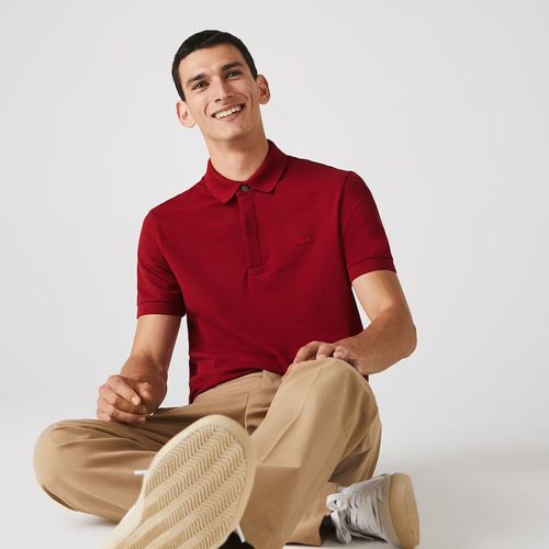 Áo Polo Nam Lacoste Paris Shirt Regular Fit Stretch Cotton Piqué PH5522-Z1Q Màu Đỏ Size L-3