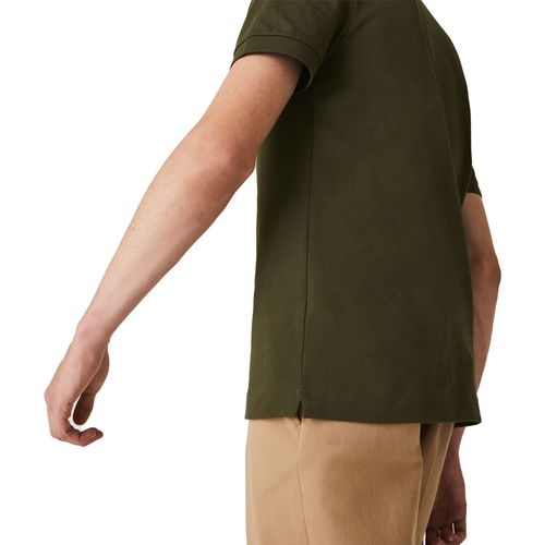 Áo Polo Nam Lacoste Men's Paris Polo Shirt Regular Fit Stretch Cotton Piqué PH5522 S7T Màu Xanh Khaki Size S-2