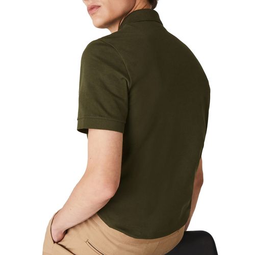 Áo Polo Nam Lacoste Men's Paris Polo Shirt Regular Fit Stretch Cotton Piqué PH5522 S7T Màu Xanh Khaki Size S-4