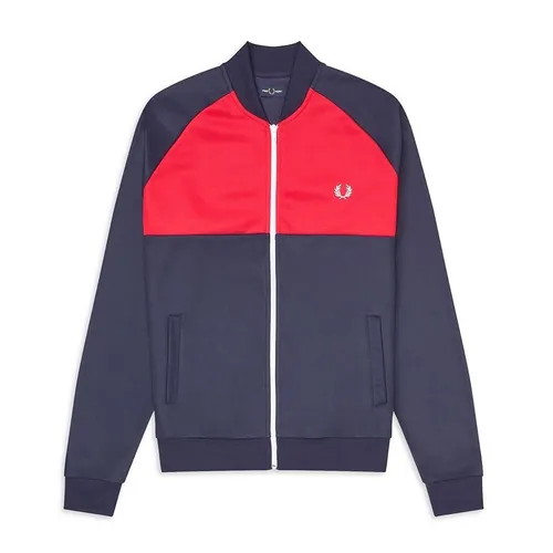 Fred Perry - Áo Khoác Fred Perry Colour Block Track Jacket J8513 Màu Navy Phối Đỏ Size M - Vua Hàng Hiệu