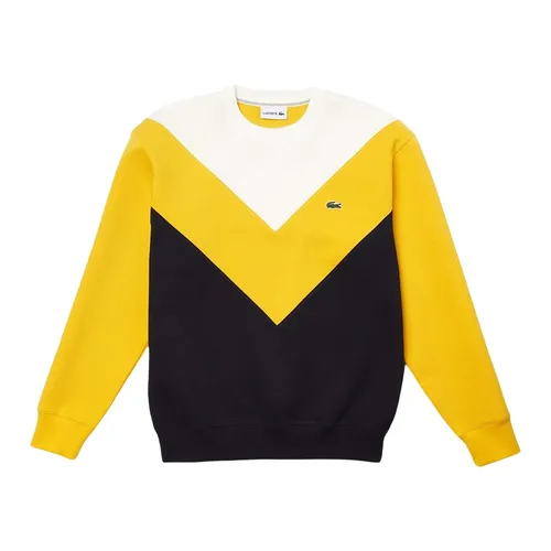 Áo Len Lacoste Men's Colorblock Cotton Blend Crew Neck Sweatshirt SH2185 G8Y Màu Vàng Size L