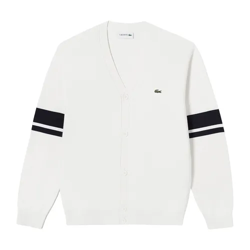Thời trang Lacoste Cardigan - Áo Cardigan Lacoste Men's Rings Rings Tipped Cardigan AH924E-52G 001 Màu Trắng Size S - Vua Hàng Hiệu