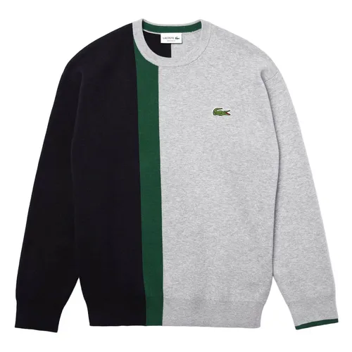 Áo Dài Tay Lacoste Men's Crew Neck Colorblock Cotton Blend Sweater AH1999-7T8 Màu Xám - Xanh Size L
