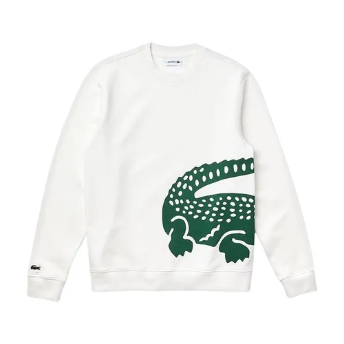 Thời trang Lacoste Áo Hoodie - Áo Hoodie Lacoste Men's Loose Hoodie With Pattern Crocodile With Round Neckline SH517770V Màu Trắng Size M - Vua Hàng Hiệu