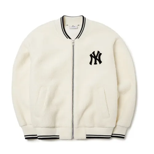 Áo Khoác MLB Basic Baseball Dumble Fleece Jumper New York Yankees 3AJPF0116-50CRS Màu Trắng Size M