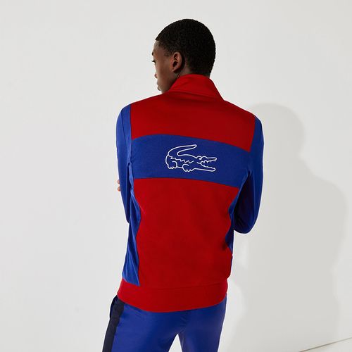 Áo Khoác Nỉ Lacoste Men’s Sport Piqué Zip Sweatshirt SH6937 VPB Màu Đỏ/Xanh Size S-3