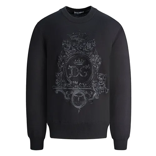 Áo Len Dolce & Gabbana D&G Logo Embroidered Black GXA63Z JAM3F N0000 Màu Đen