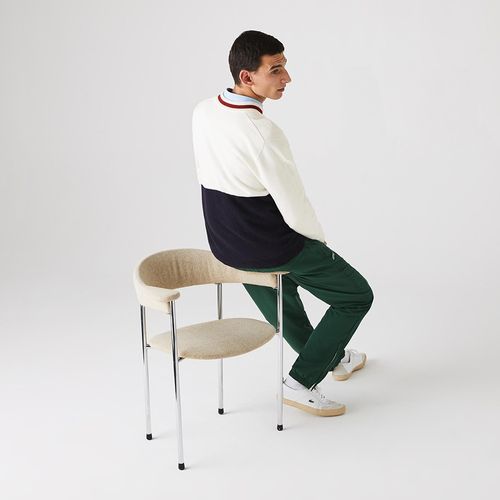 Áo Len Lacoste Men's Made In France Two-Tone Wool V-Neck Sweater AH2051 Màu Trắng Size S-3