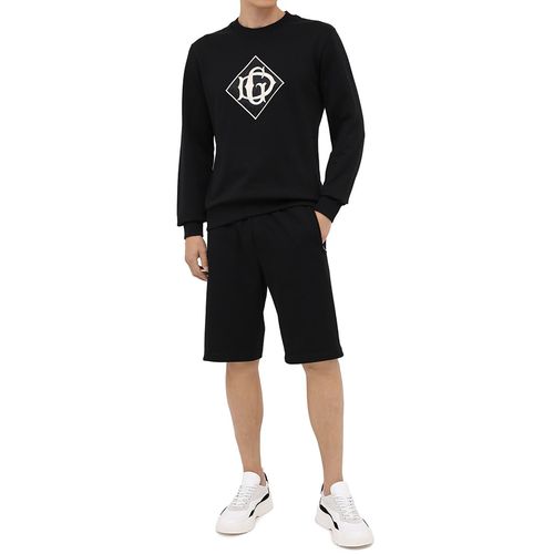 Áo Nỉ Dolce & Gabbana D&G Logo Embroidered Black G90W6Z G7TWG Màu Đen-4