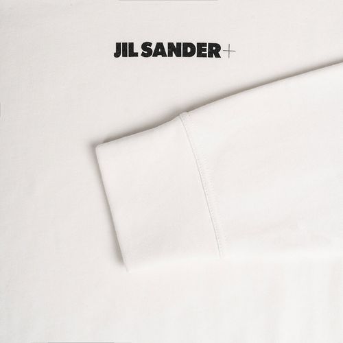 Áo Nỉ Jil Sander Logo Print In White JPUU707532 MU248608 102 Màu Trắng Size S-2