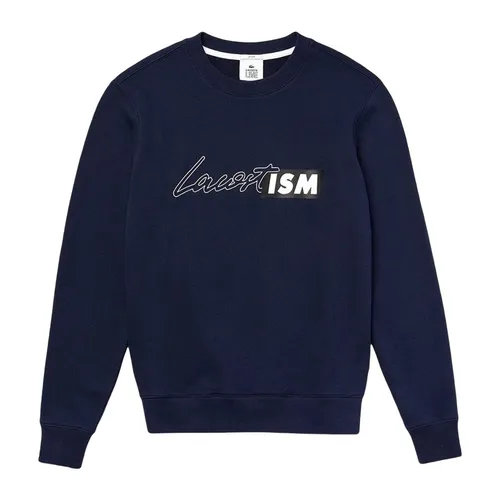 Áo Nỉ Lacoste Live Lacostism Print Fleece Crewneck SH4381 166 Màu Xanh Navy Size 2XS