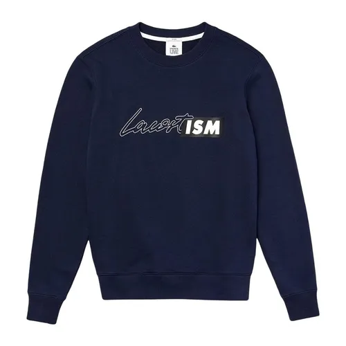 Áo Nỉ Lacoste Live Lacostism Print Fleece Crewneck SH4381 166 Màu Xanh Navy Size XS
