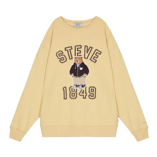 Áo Nỉ Sweater WHOAU Brushed Big Steve Patch WHMWC4911U Màu Vàng - Thời trang - Vua Hàng Hiệu