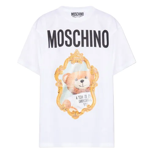 Áo Phông Moschino White Mirror Teddy Bear V0710 5441 7001 Màu Trắng Size XS