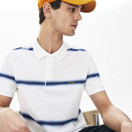 Áo Polo Lacoste Men's Regular Fit Cotton Piqué Shirt PH5071-BED Màu Trắng Xanh Size S-2