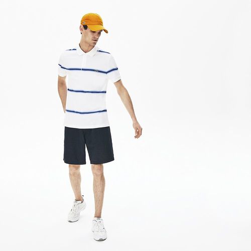 Áo Polo Lacoste Men's Regular Fit Cotton Piqué Shirt PH5071-BED Màu Trắng Xanh Size S-5